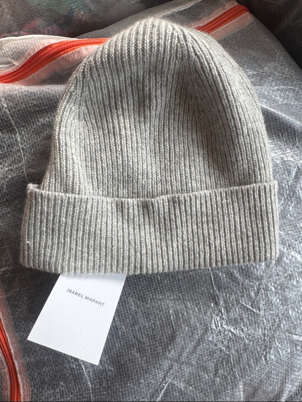 Isabel Marant  Light Gray Ribbed Knit Beanie Bonnet chilton cashmere